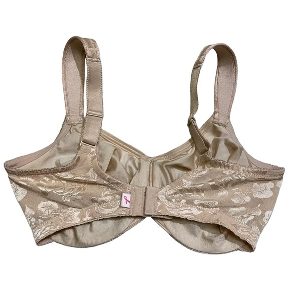 Wacoal Breast Cancer Awareness Bra Womens 34DD Beige Floral Lace Underwire 85567 - Picture 4 of 11